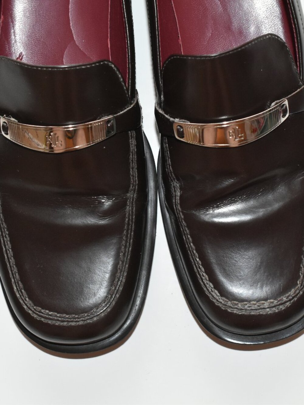 Ralph Lauren Dark Brown Leather loafers, Size 9